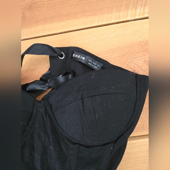 Shein Black Lace-Up back bustier top size small - Picture 3 of 3